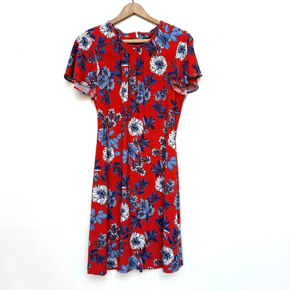 Tommy Hilfiger Floral Red Dress - Size 4 - Picture 1 of 7